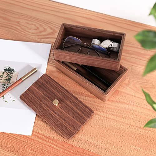 Sakulaya storage box wooden cover attaching case tree box stationery inserting jewelry storage two step storage accessory storage . peach. tree 