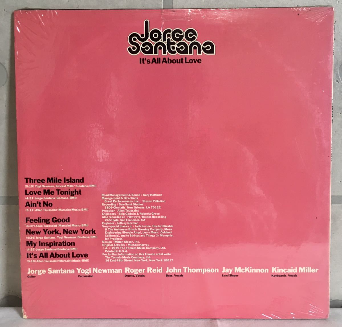US盤 シュリンク LP / JORGE SANTANA (ホルヘ・サンタナ) - It’s All About Love (TOM-7033-A) / Free Soul AOR Disco Fusion Rock /_画像2