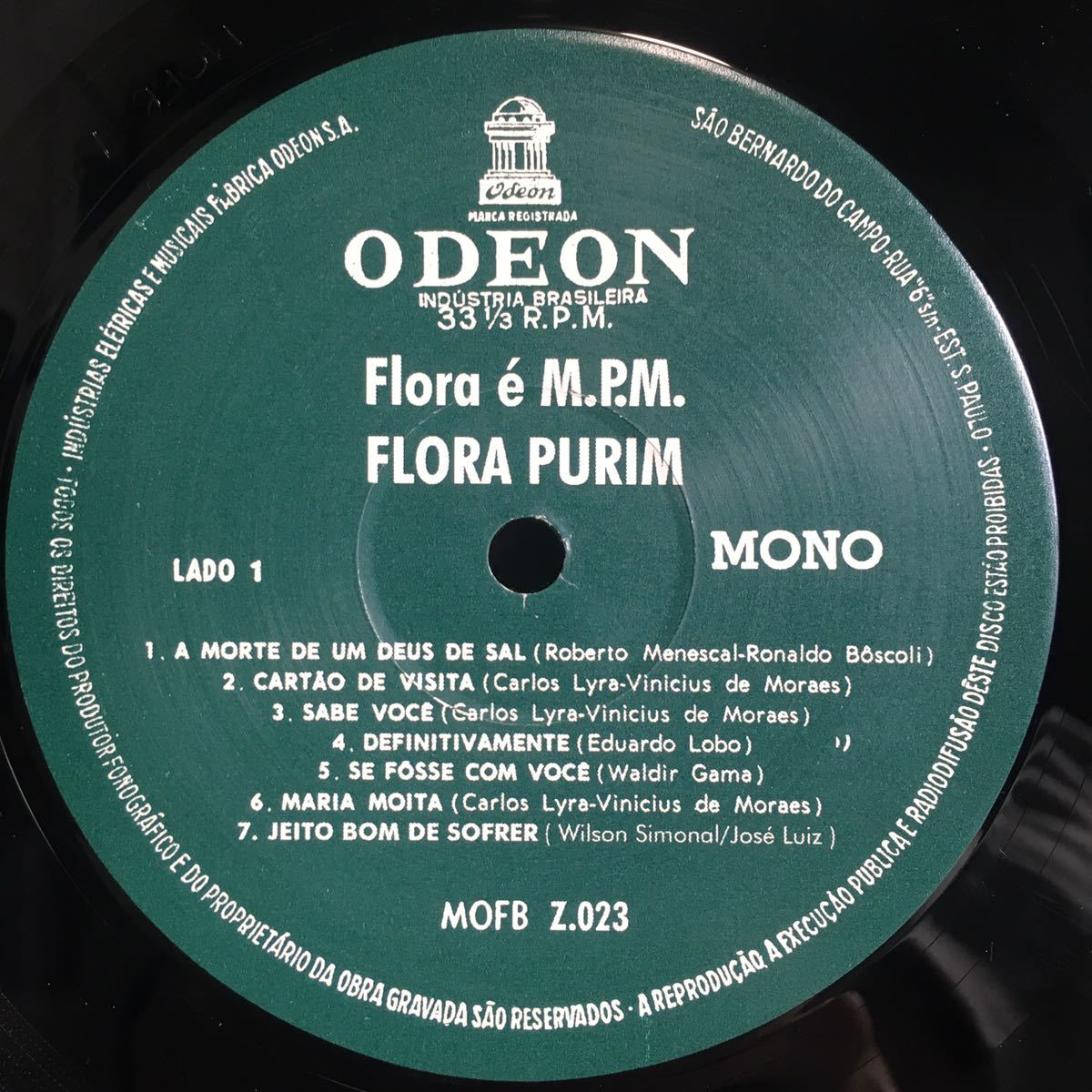 Brazil盤 MONO LP / Flora Purim - Flora E M.P.M. (MOFB Z.023) / MPB Jazz Latin Bossa-Nova / カルロス・リラ, エドゥ・ロボ/の画像3