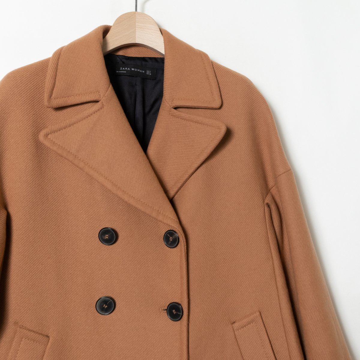 ZARA WOMAN ザラ ウーマン ロングコート アウター 上着 羽織り 無地 USA M キャメル 茶系 綺麗め シンプル カジュアル 秋冬