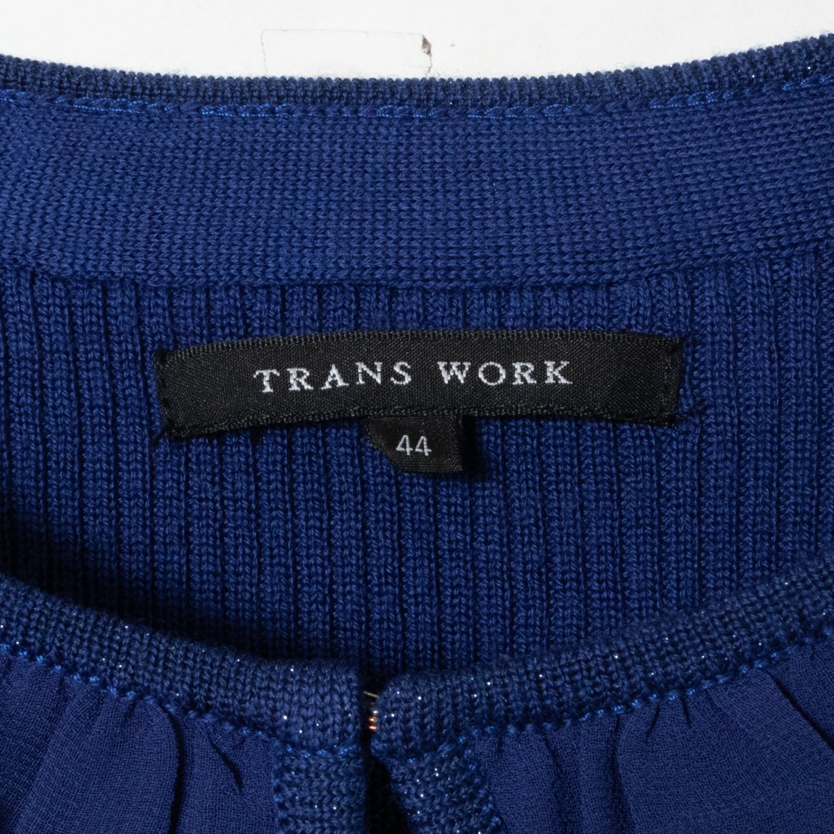 TRANS WORK トップス トランスワーク カーディガン ホック留め ブルー