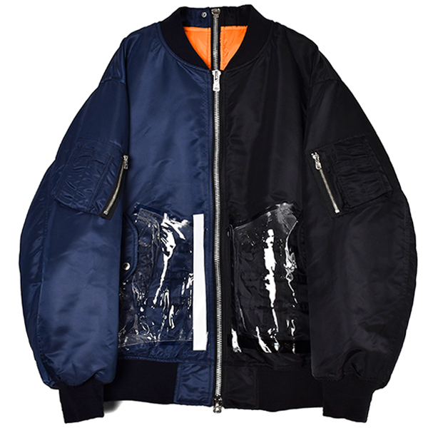 ★【TAKAHIRO MIYASHITA TheSoloIst】☆『oversized two-tone flight jacket./BLACK/NAVY(sj.0009SS22)』新品同様 サイズ48 激レア★☆_画像1