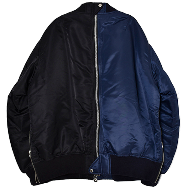 ★【TAKAHIRO MIYASHITA TheSoloIst】☆『oversized two-tone flight jacket./BLACK/NAVY(sj.0009SS22)』新品同様 サイズ48 激レア★☆_画像2