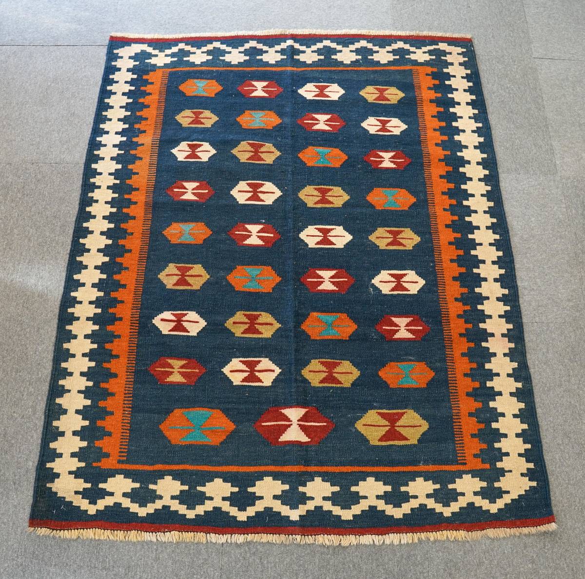 最安 ペルシャ 手織りキリム リビングラグ size:165×130cm ラグ一般