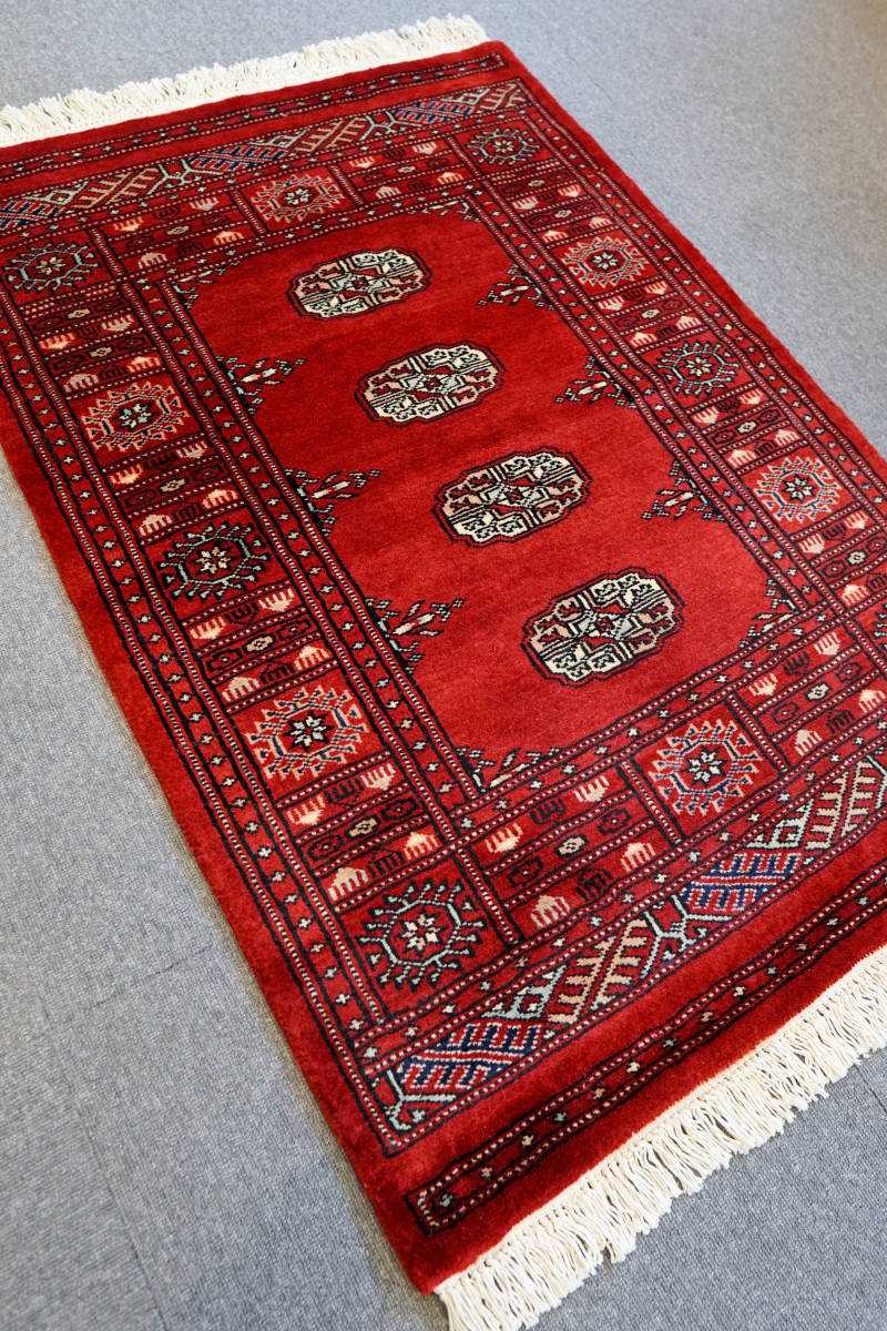パキスタン手織り絨毯 ウール size:114×80cm_画像3