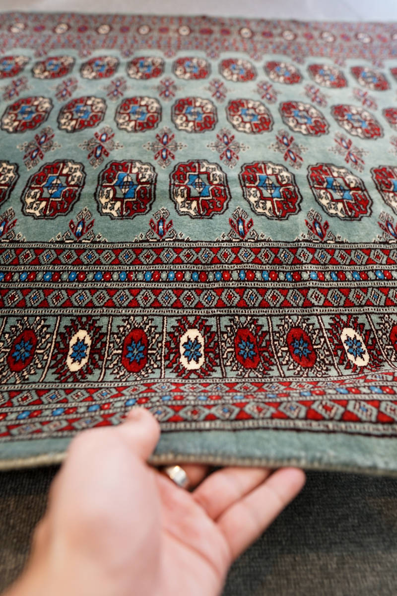 高品質 ボハラデザイン パキスタン手織り絨毯 190×127cm トライバルラグ
