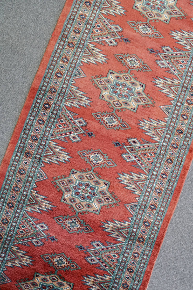 廊下敷きパキスタン手織り絨毯　ランナー size:266×81cm
