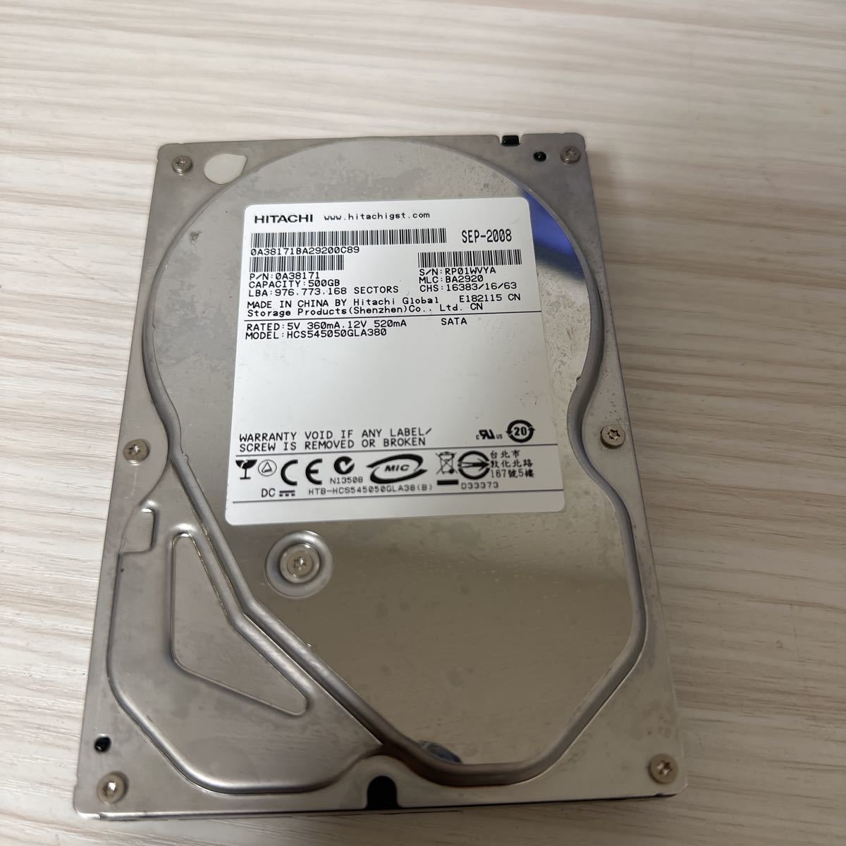 中古]日立 3.5インチハードディスク 500GB - 通販 - pinehotel.info