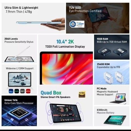 メール便不可】 【グリーン】doogee t20 専用キーボード付 タブレット