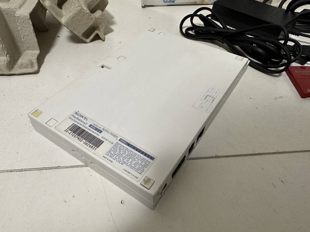 ソニー 薄型 PS2 本体セット SCPH-70000 CW ホワイト 動作確認済み