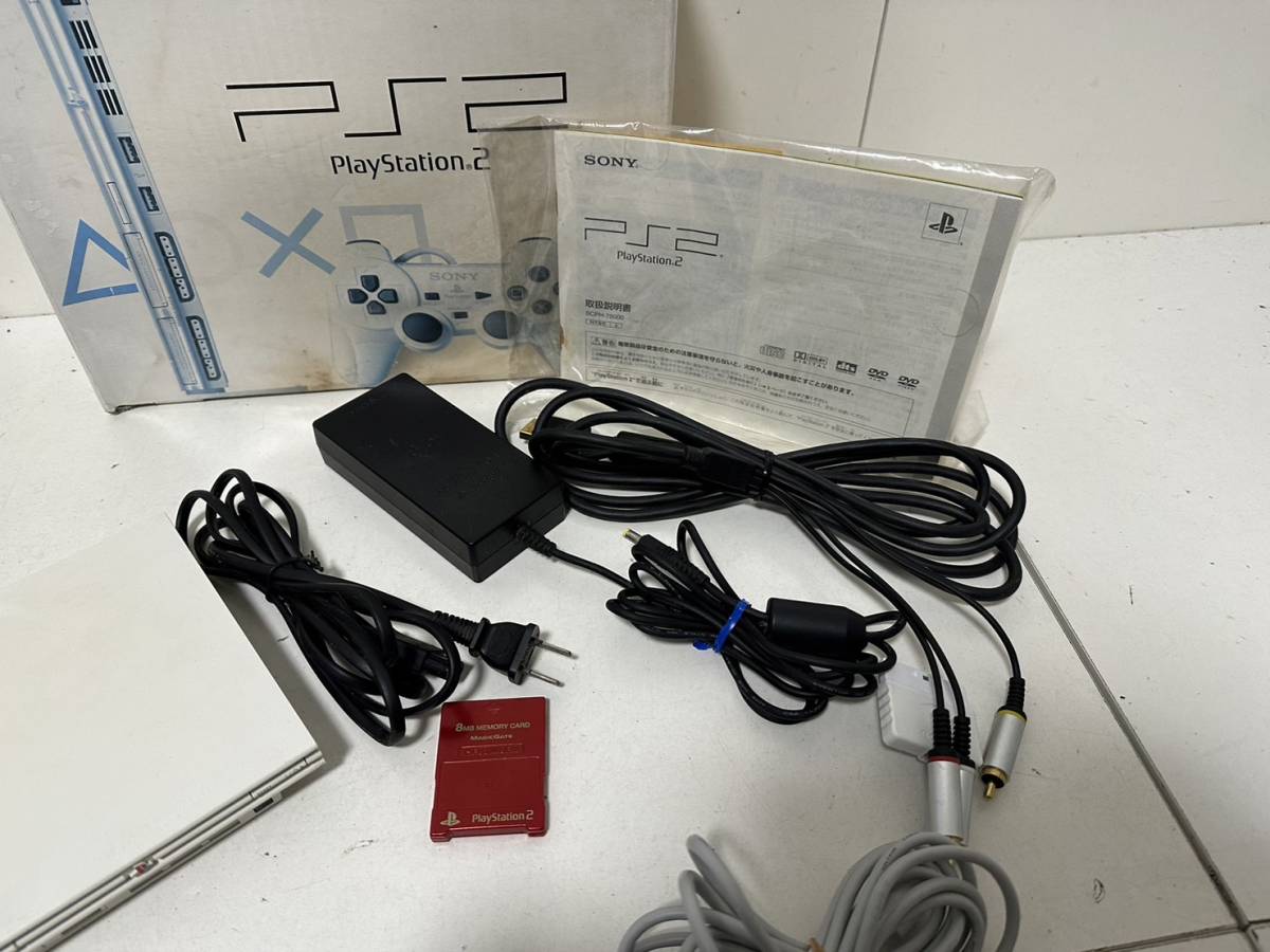ソニー 薄型 PS2 本体セット SCPH-70000 CW ホワイト 動作確認済み