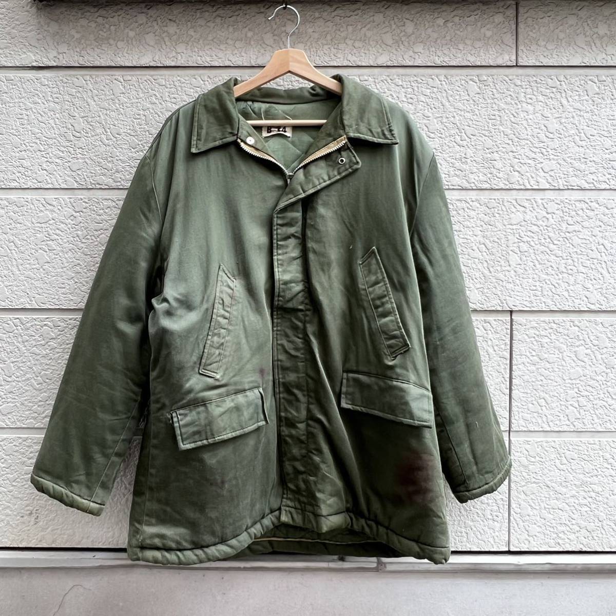 70s USA古着 B-34 ミリタリージャケット 中綿入り キルティング ARMY MILITARY オリーブ アメリカ古着 vintage ヴィンテージ Lサイズ_画像1