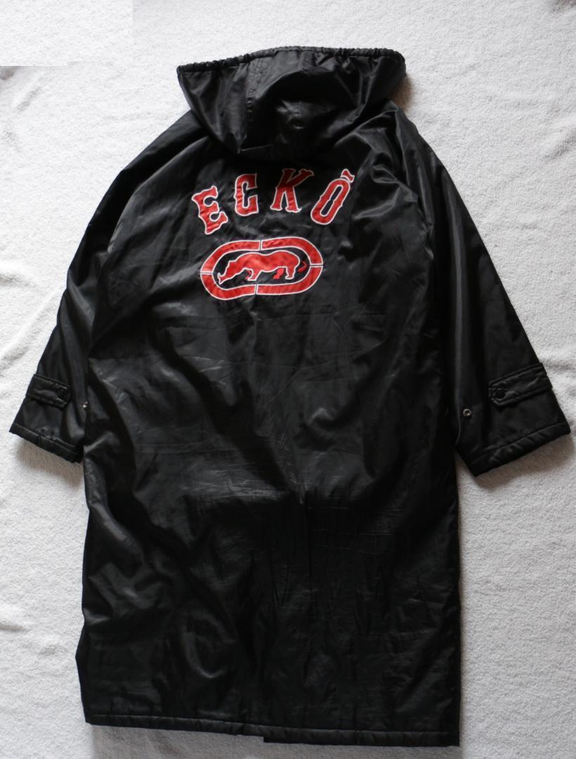 ECKO エコー ベンチコート ロングコート XL 裏ボア ヒップホップ 黒(XL
