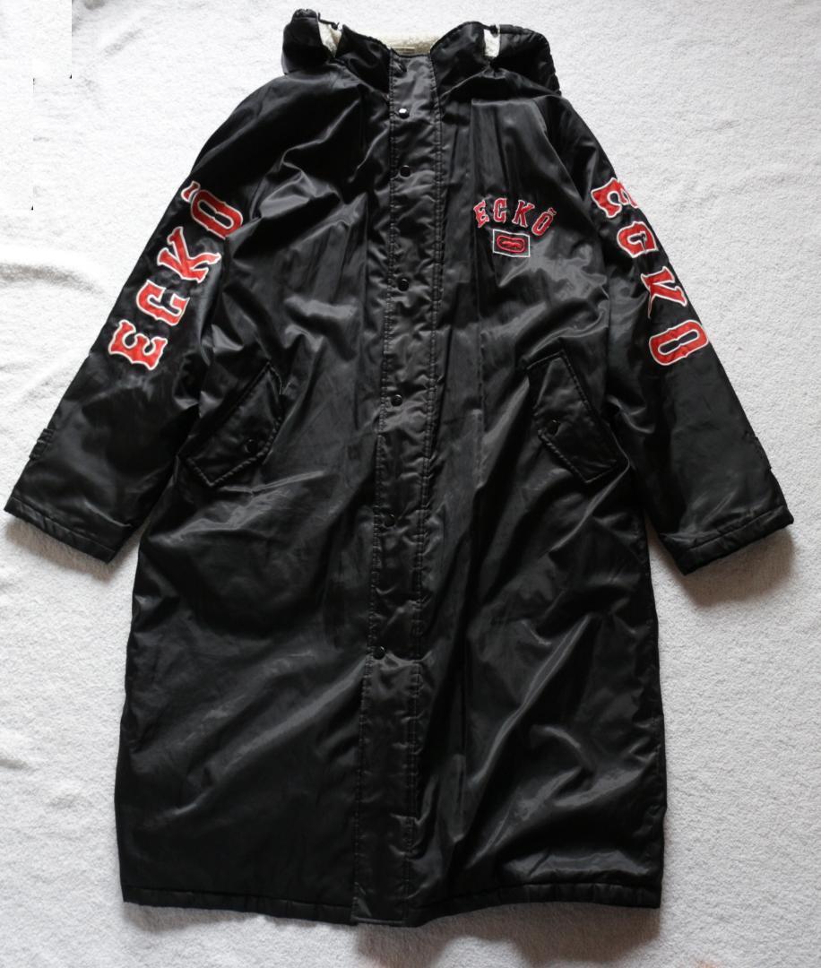 ECKO エコー ベンチコート ロングコート XL 裏ボア ヒップホップ 黒(XL