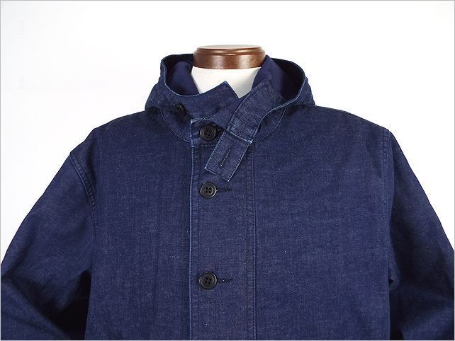 【送料無料 49%OFF】HOUSTON ヒューストン 3LAYER DENIM NAVYパーカー NO.51142-SP INDIGO_Lサイズ_画像2