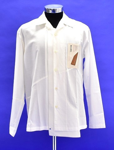 2022新作モデル モチーフワークシャツ SHIRT WORK MOTIF (ポートヴェル) PORTVEL MADE L/S NULABEL（ニューレーベル）長袖 2 WHITE JAPAN IN Mサイズ