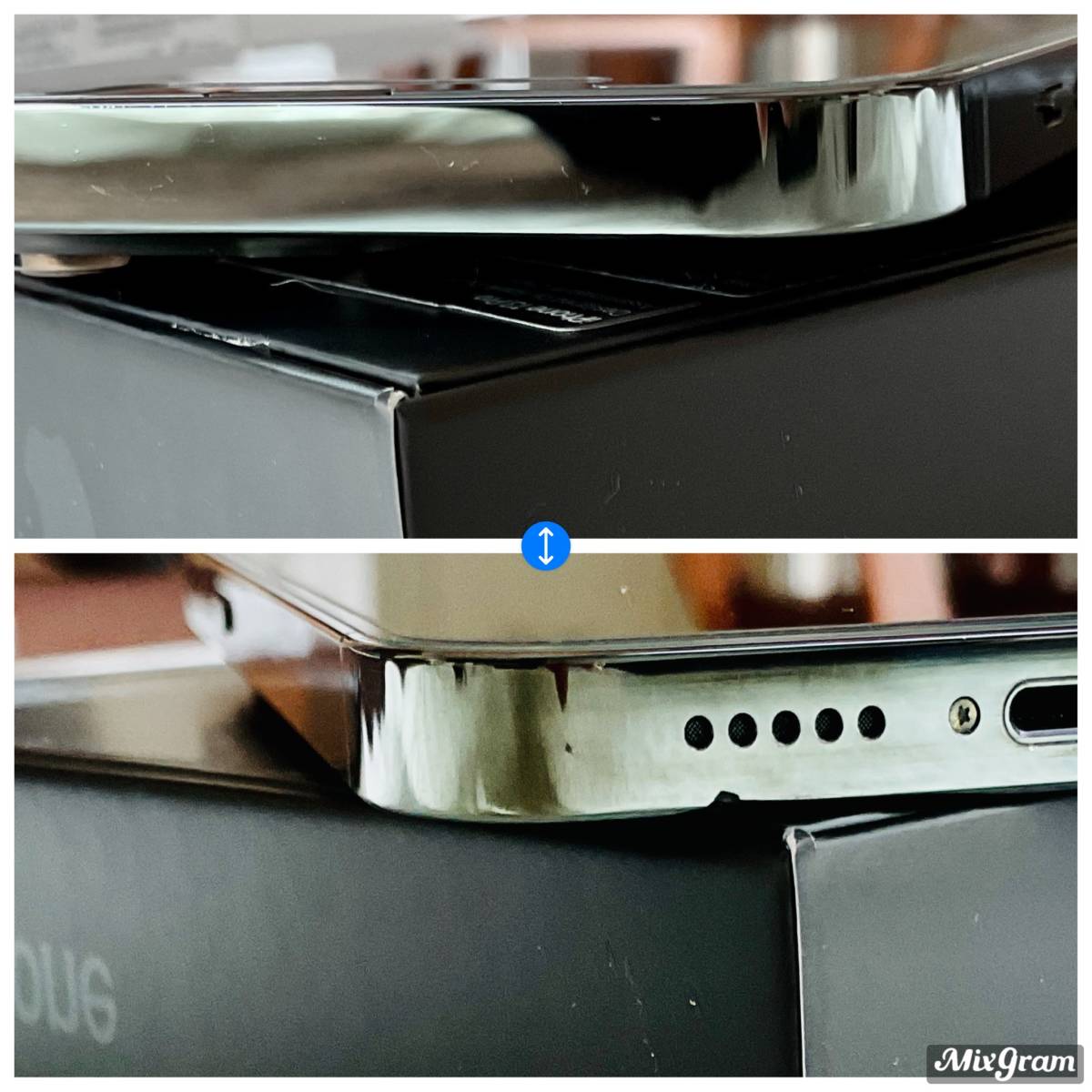apple iPhone13pro 256GB アルパイングリーン SIMフリー AirPodsPRO Qi充電台 ハードケース(PITAKA)2個未使用ガラスフィルム_本体サイド、側面傷なしスレなし確認用