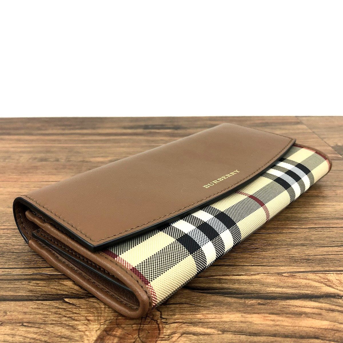 未使用品 BURBERRY 長財布 チェック ブラウン 250-