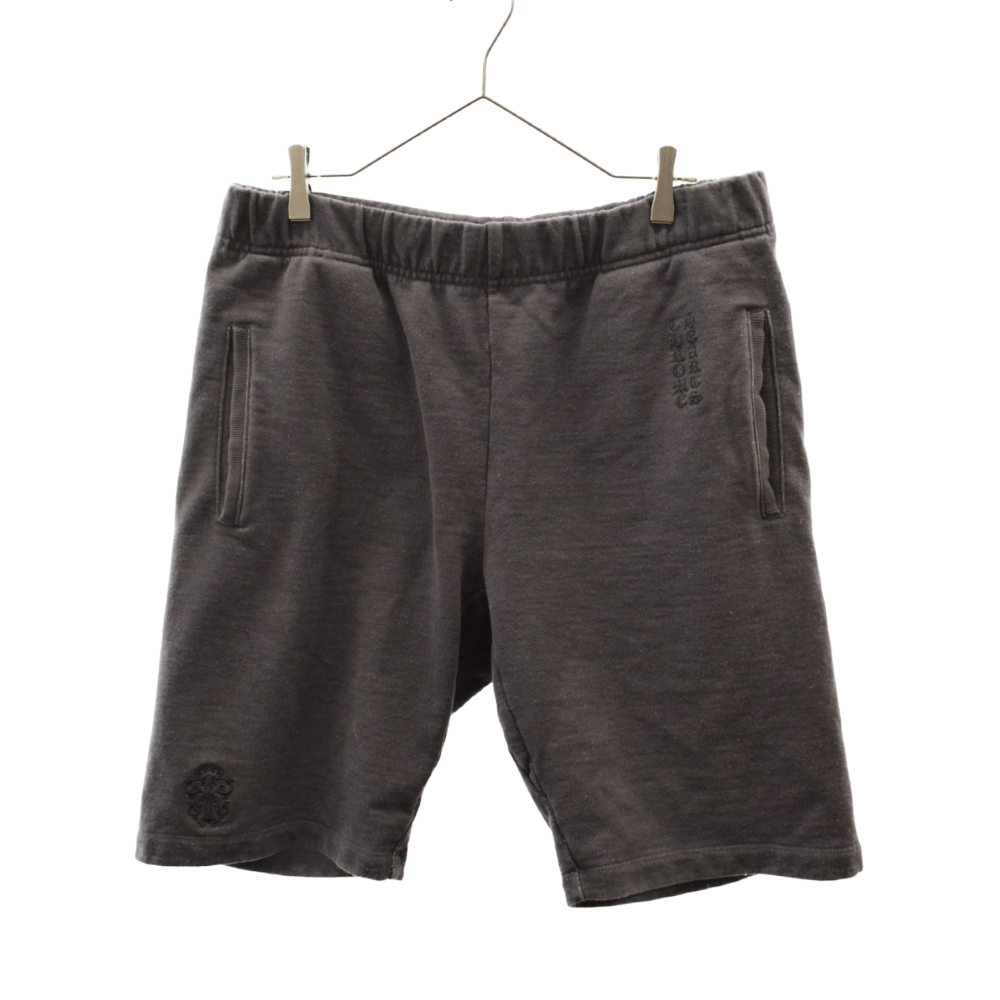 クロムハーツ GRP Y NOT 2-TND Sweat Shorts 刺繍デザイン スウェット ショーツ ハーフパンツ グレー