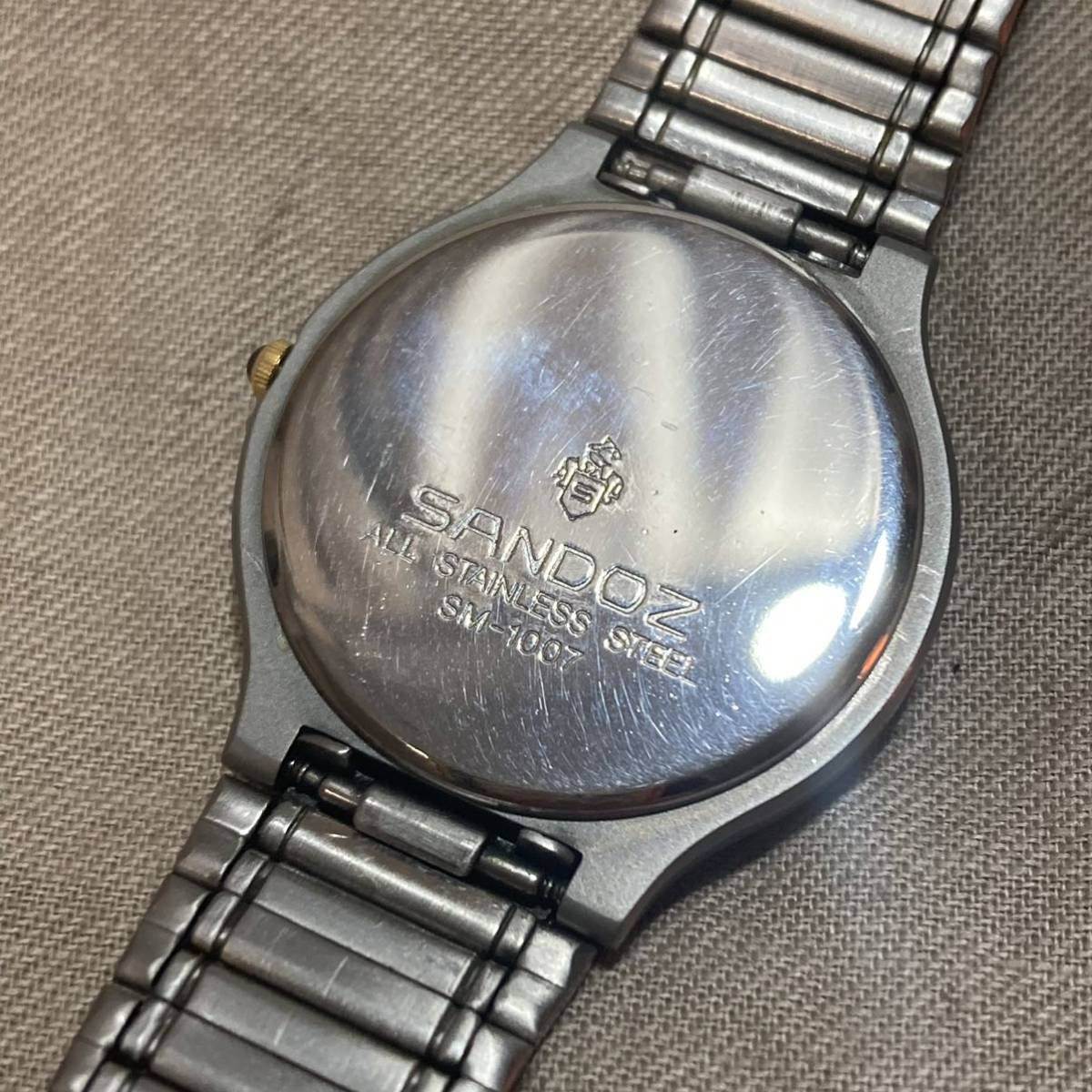 SANDOZ サンドス SM-1007 クォーツ メンズ腕時計 動作未確認