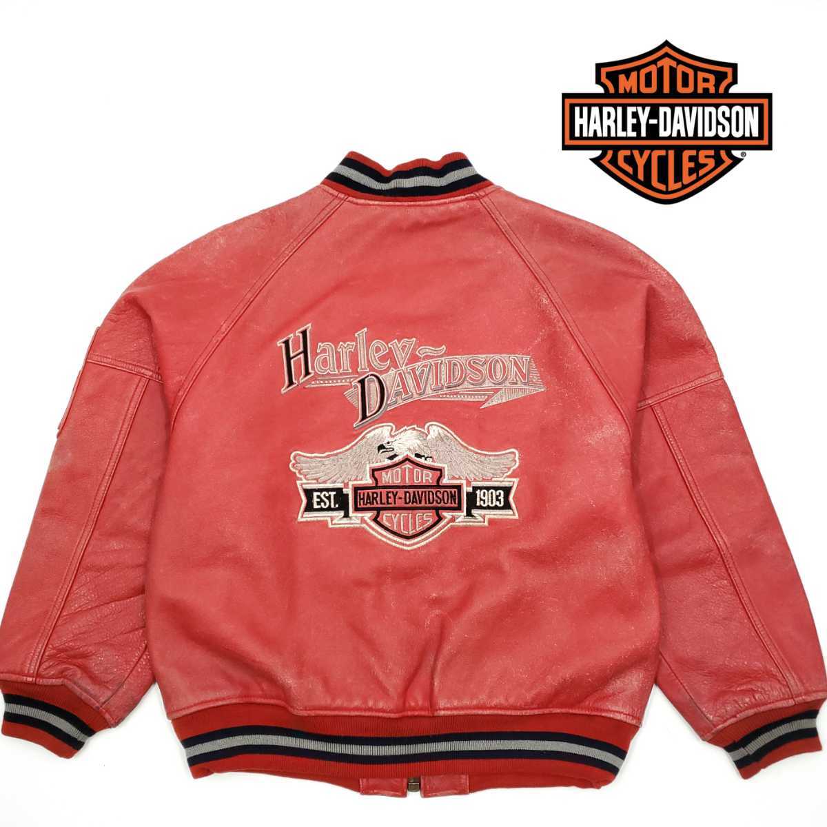 送料無料/新品】 希少MA-1タイプ◇HARLEY-DAVIDSON◇オールレザー