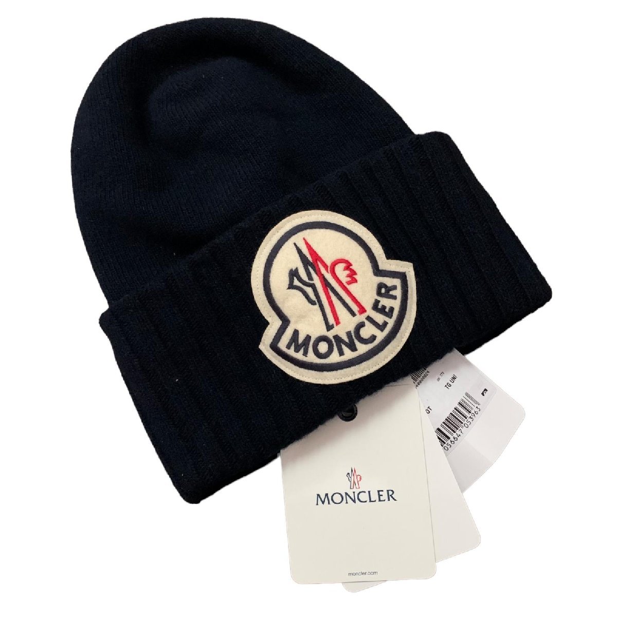 未使用 MONCLER モンクレール BERRETTO TRICOT ニット帽 ビッグロゴ