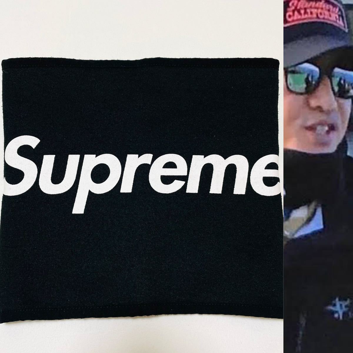 Supreme Fleece Neck Gaiter Black White 15aw 2015年 黒 白 フリース