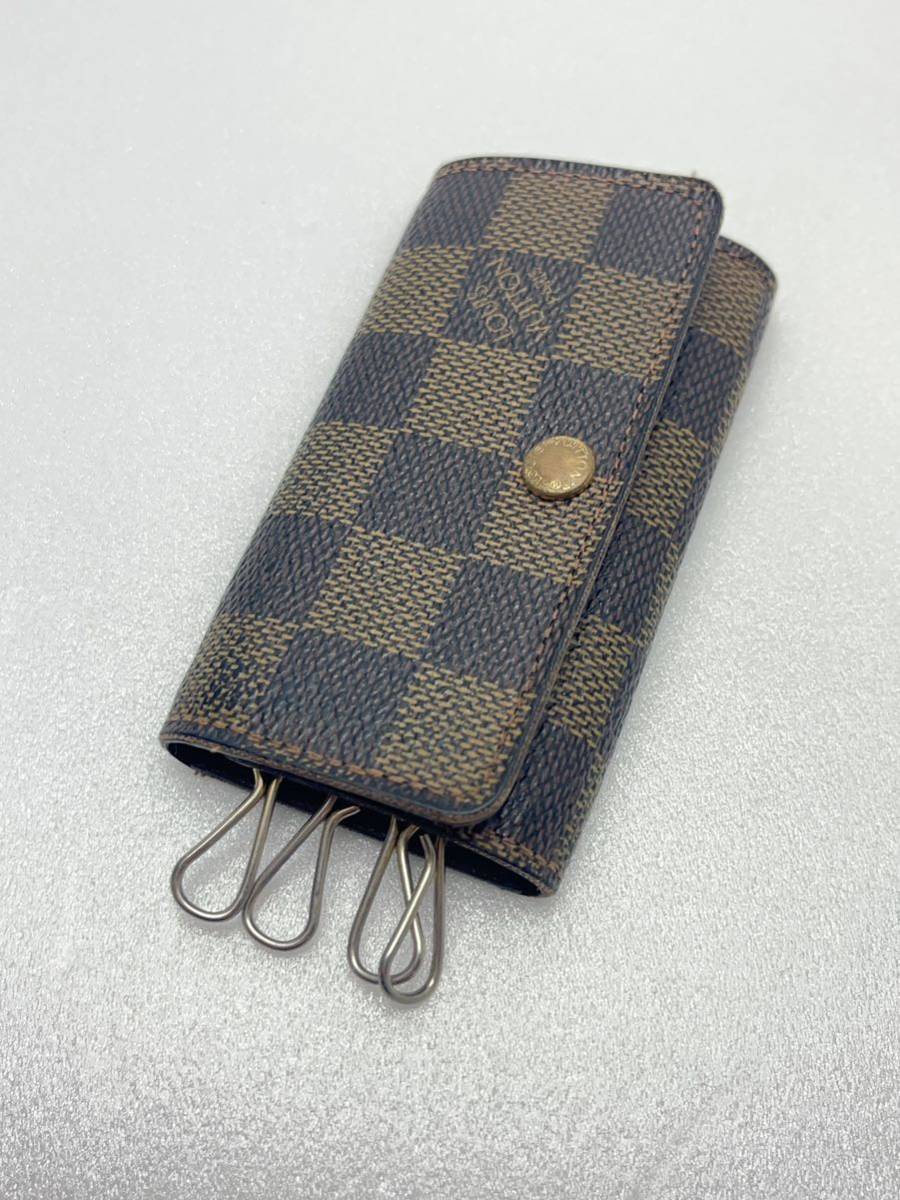 E007 LOUIS VUITTON ルイヴィトン ダミエ ミュルティクレ4 N62631 TH0065 4連キーケース_画像3