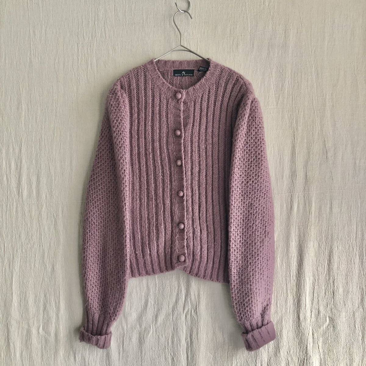 週間売れ筋 USA 90s 【パフスリーブ】80s vintage K2-12062-1417 ビンテージ ピンク ウール アクリル L レディース / カーディガン ニット Lサイズ 週間売れ筋 USA 90s 【パフスリーブ】80s vintage K2-12062-1417 ビンテージ ピンク ウール アクリル L レディース / カーディガン ニット Lサイズ