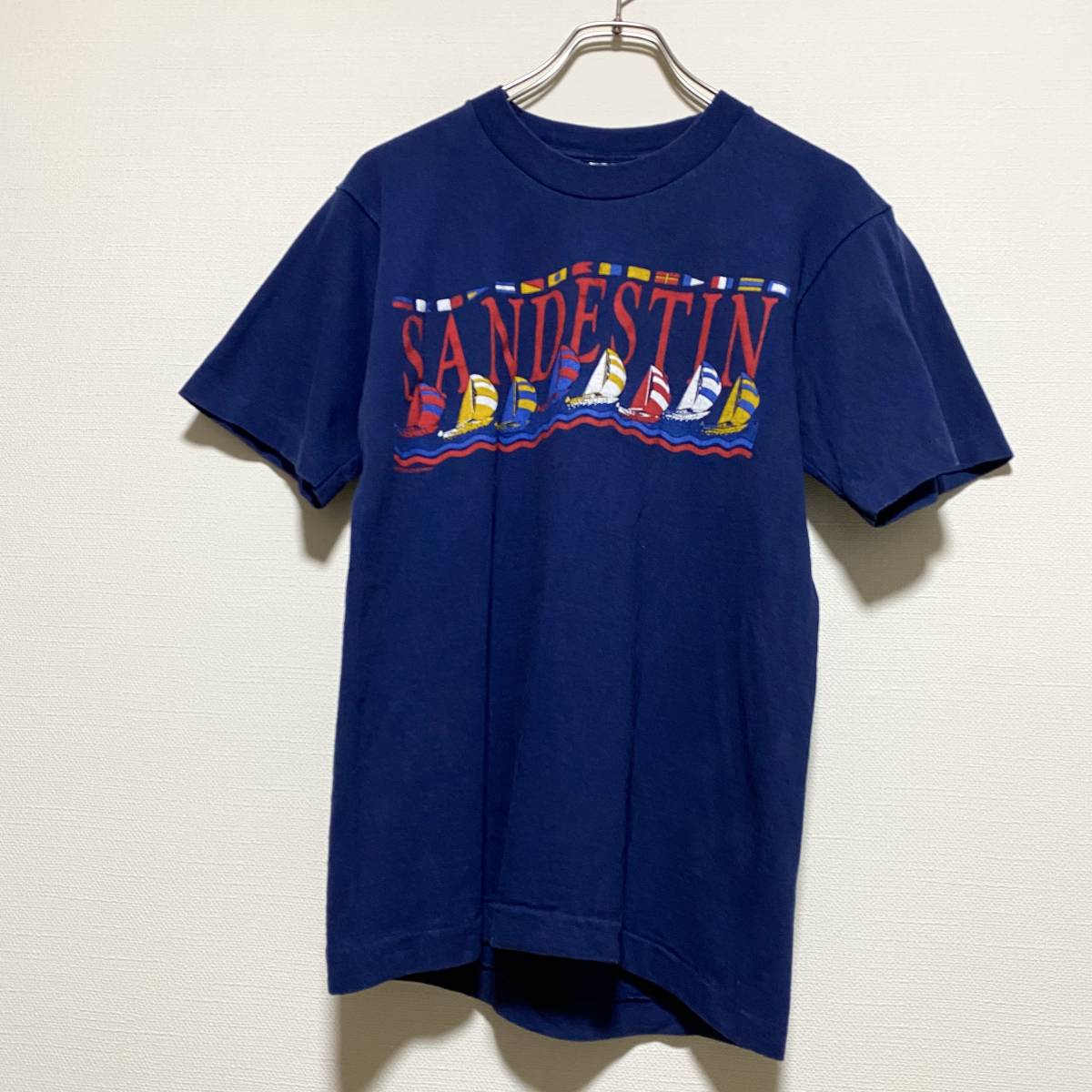 アメリカ古着　90s ヴィンテージ　シングルステッチ　半袖Tシャツ　ヨット　USA製　1990年製　【J57】_画像1