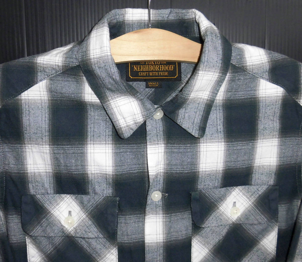 ◇美品 NEIGHBORHOOD ネイバーフッド 20SS B&C/C-SHIRT.LS オンブレチェック コットンフランネルシャツ S_画像2