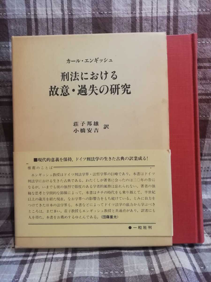 春の新作 刑法における故意過失の研究 カール・エンギッシュ 法律