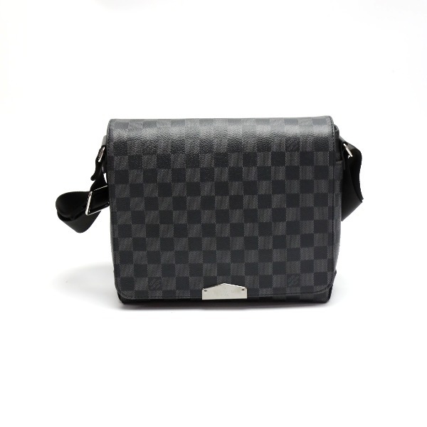 Louis Vuitton Damier Graphite District PM Shoulder Bag Crossbody Men Z1198  