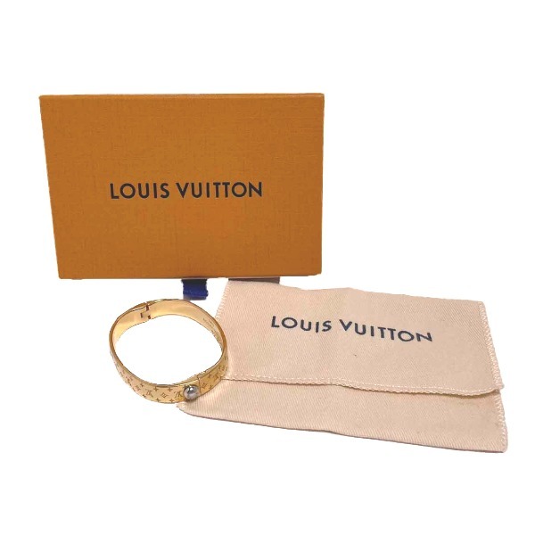 ルイヴィトン ブレスレット M00251 S サイズ モノグラム カフ ナノグラム LOUIS VUITTON ゴールド レディース 中古_画像1