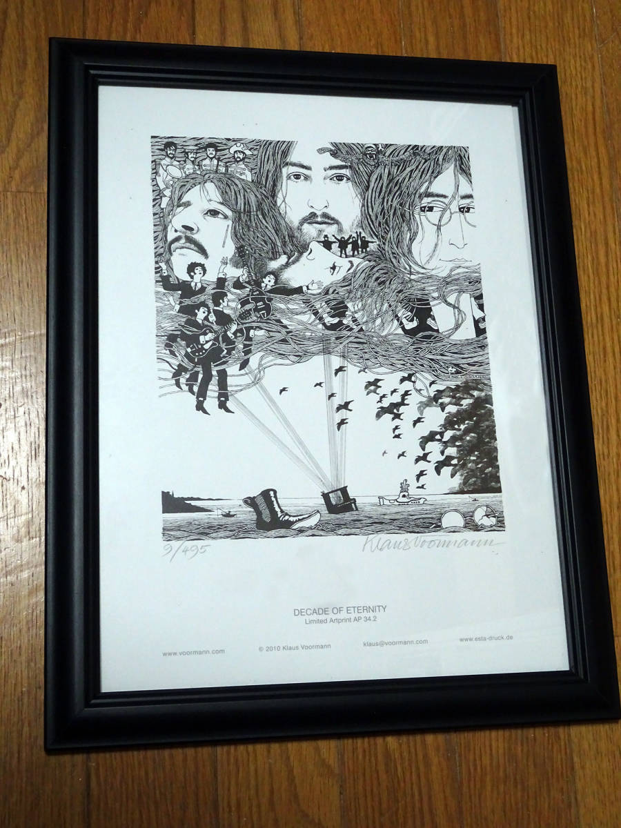 * mega rare!*THE BEATLES| Beatles *Klaus Voorman|kla light * bow man with autograph original limitation lithograph amount entering *