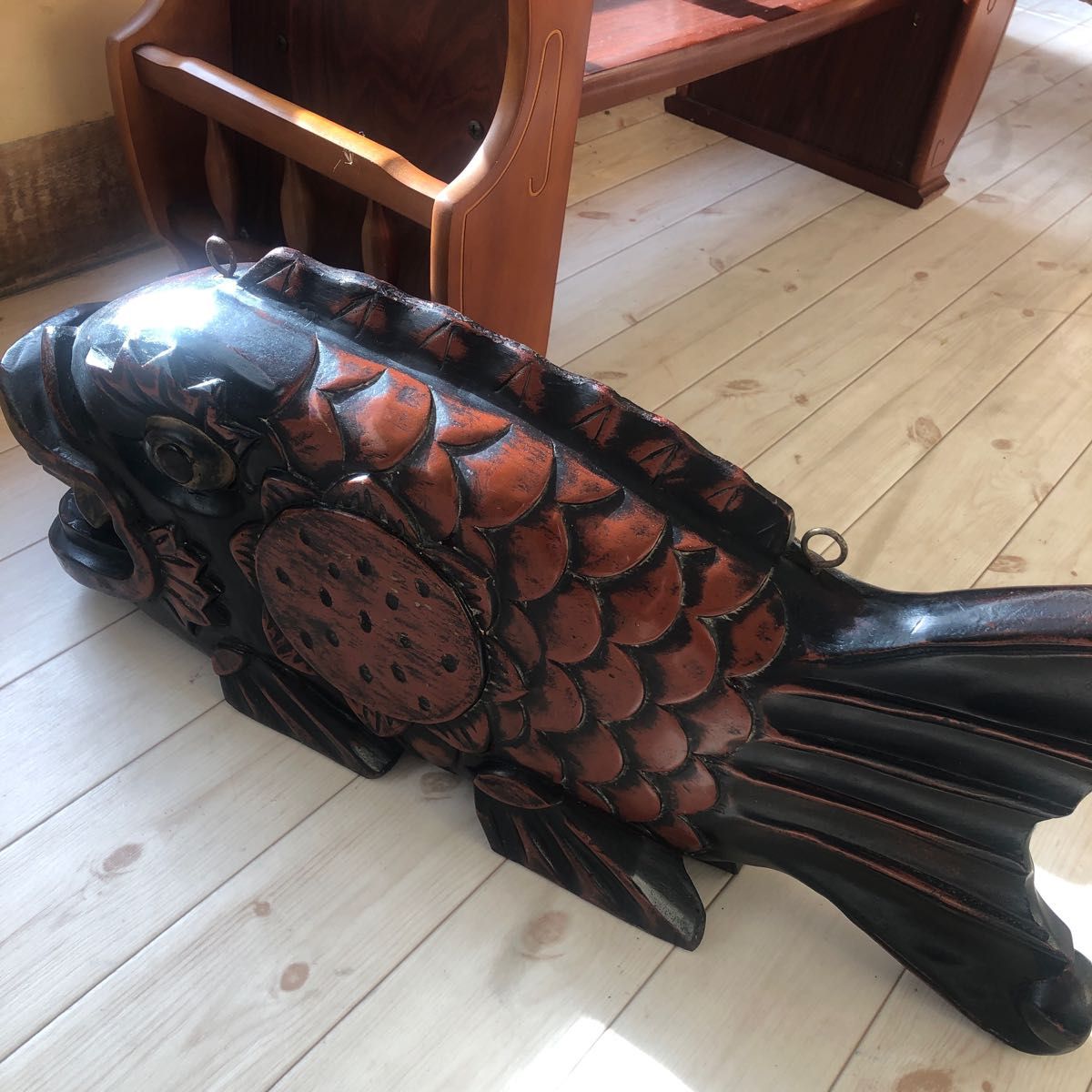 【激レア】大正〜昭和レトロコレクション ビンテージ巨大な魚太鼓 魚板
