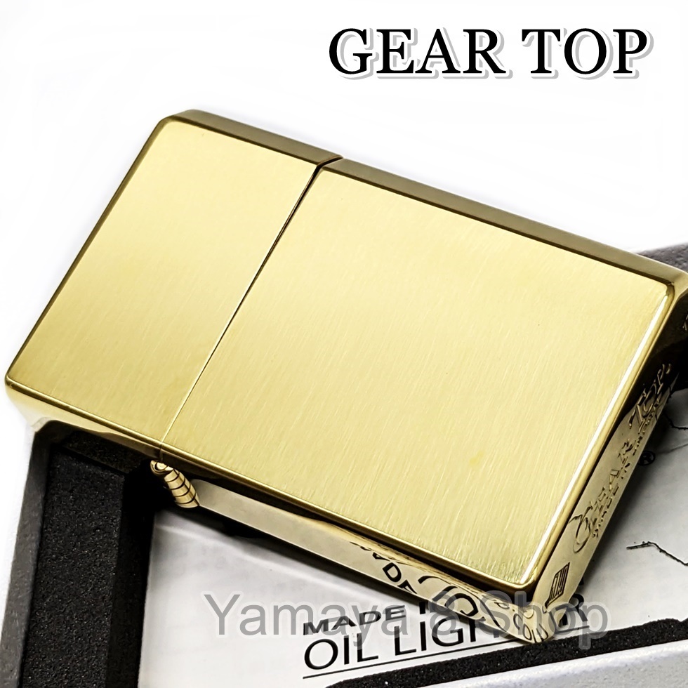 GEAR TOP 重厚 ゴールドブラスミラー 国産ブランド オイルライター_画像2