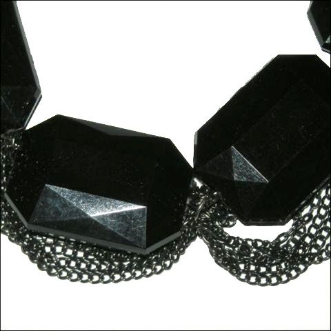 FOREVER21 four ever 21 design necklace Stone necklace long necklace black black 