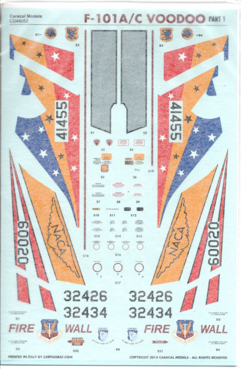 1/48 Caracal Models カラカルモデルスデカール　CD48052 : F-101A/C Voodoo Part 1_画像2