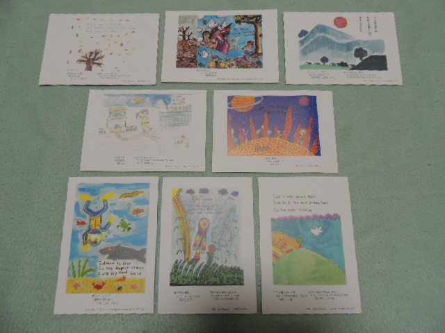 JAL world ... high k haiku navy blue test illustration picture postcard postcard 8 pieces set ④