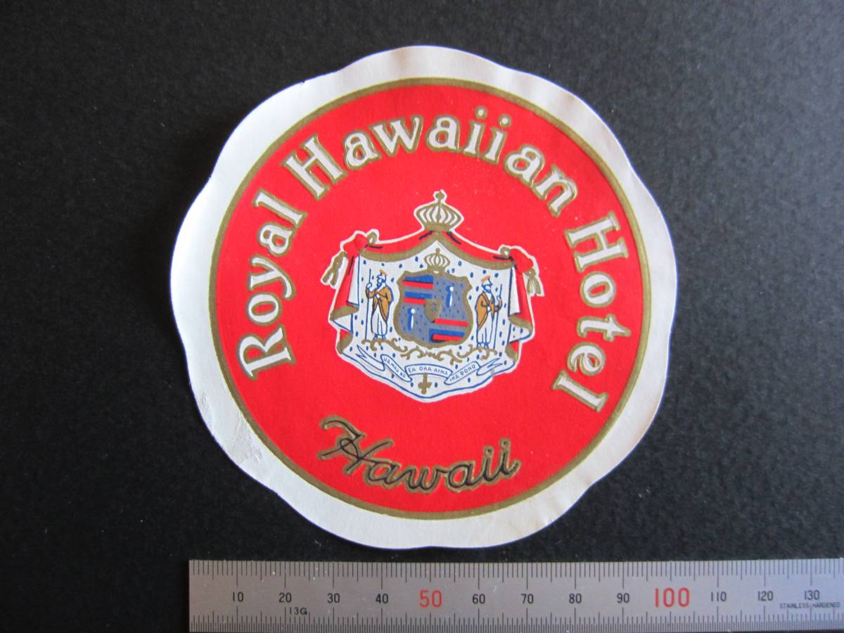  hotel label # Royal Hawaiian # red #1930's