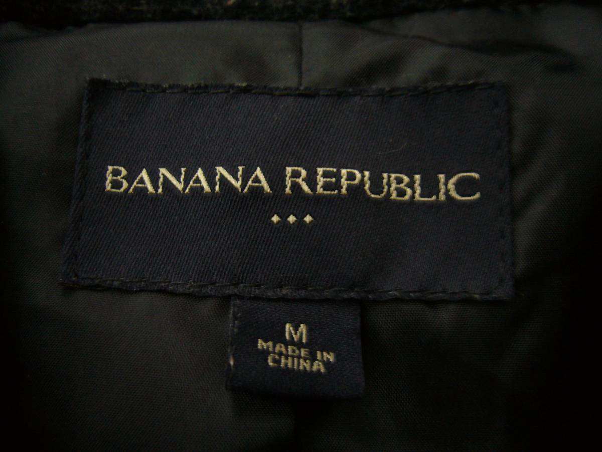 81-77♀：Banana Republic　バナナリパブリック　コート サイズ.M　色.黒織柄　ギャップジャパン（株）アウター　美品　_画像2