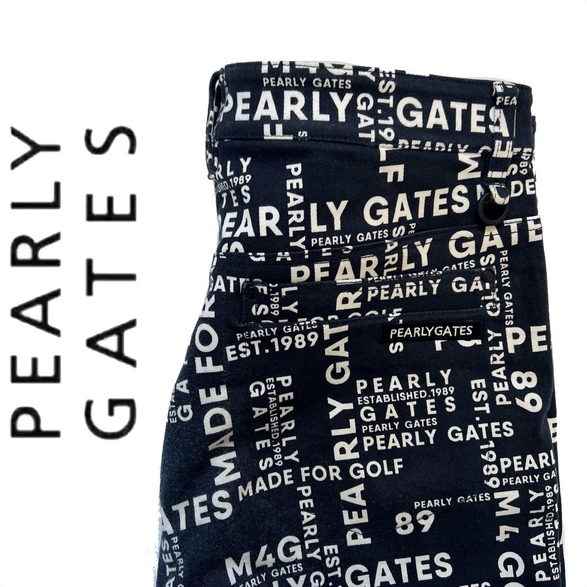 【送料無料】PEARLY GATES パーリーゲイツ　総柄　パンツ　ズボン　メンズ　6 XL 近年モデル　ニコちゃん　スマイル　ゴルフ　GOLF