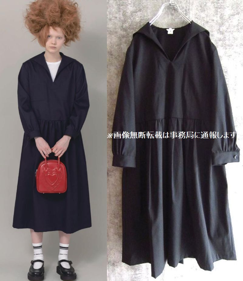 新品 2021AW COMME des GARCONS GIRL コムデギャルソン ガール☆セーラー ワンピース/サイズXS ブラック 黒_画像1