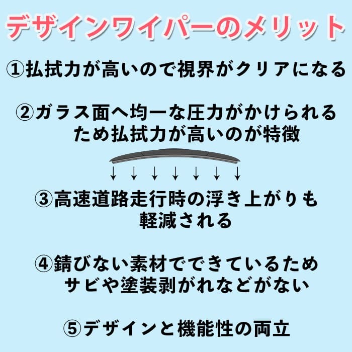 日産 インフィニティ Q45 G50 デザイン エアロ ワイパーブレード U字フック 525mm 525mm 2本 グラファイト加工_画像6