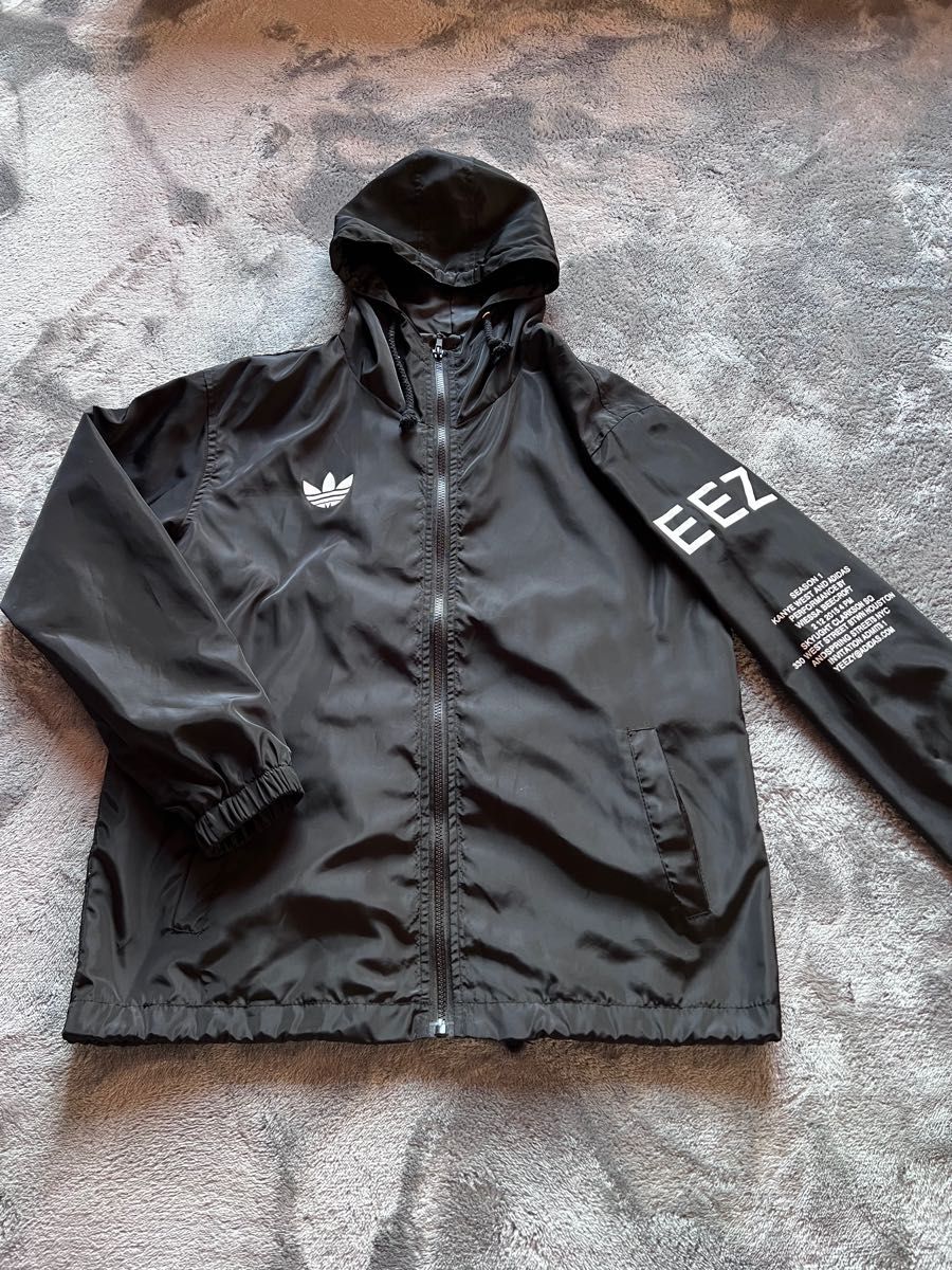 adidas ウインドブレーカー シャカシャカ 防寒 ジャージ 黒 - エクササイズ