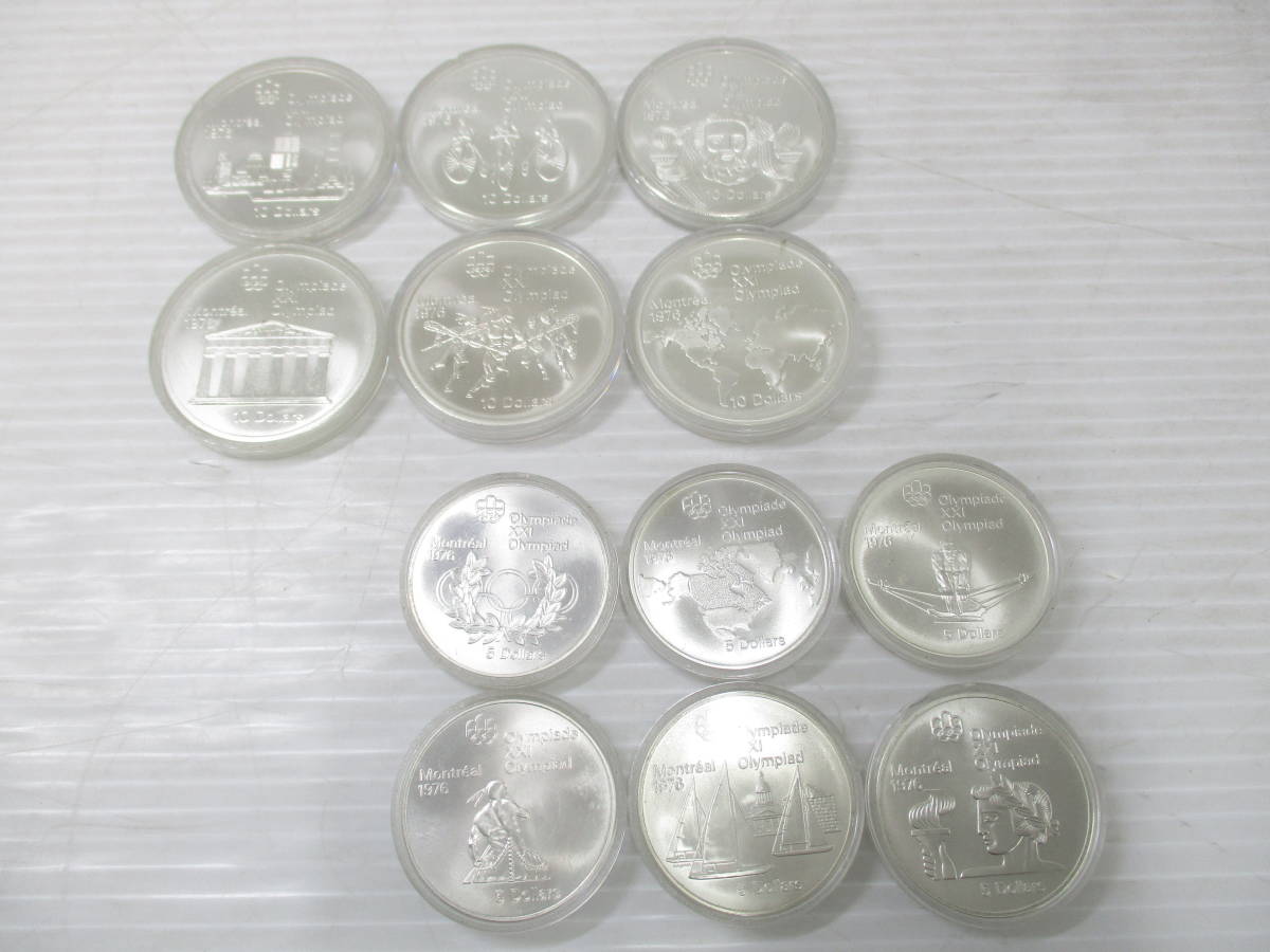 221212-002 外貨 記念銀貨 モントリオールオリンピック 10ドル×6枚/5ドル×6枚 計12点