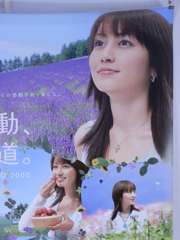 P99【ポスター｜Ｂ１サイズ｜特大｜大判｜約728×1030mm】矢田亜希子　五感動　北海道　2005　JAL_画像3