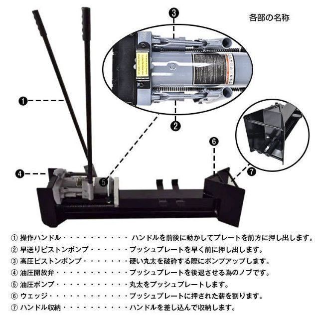 手動油圧式薪割り機 12t 手動 油圧式 カッター 直径160mm キャンプ　薪　ny557_画像10