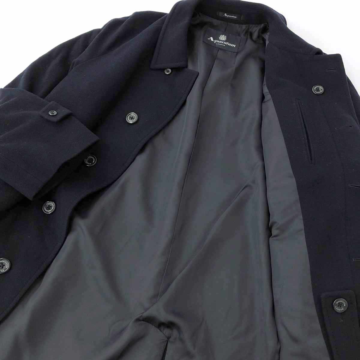 ◇Aquascutum アクアスキュータム カシミヤコート サイズ38◇ ネイビー